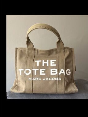 Marc Jacobs Beige Canvas Tote Bag with Top Handles